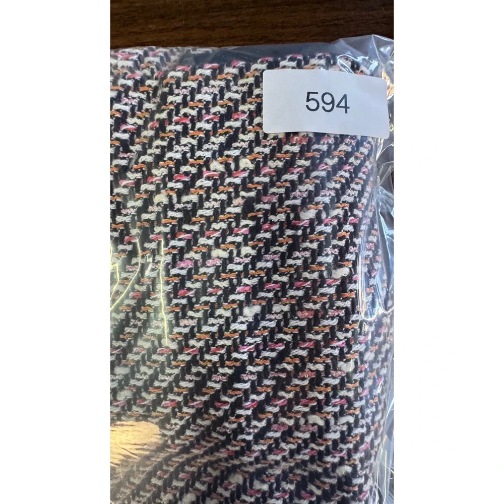 Talbots Skirt Womens 2P Black Multi Tweed Pencil Cotton Blend‎ Trim